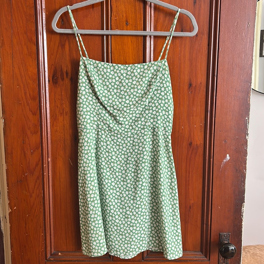 Reformation green floral dress size 2